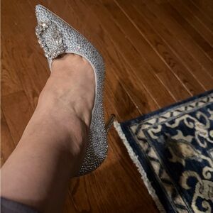 Elegant Silver Women's Heels